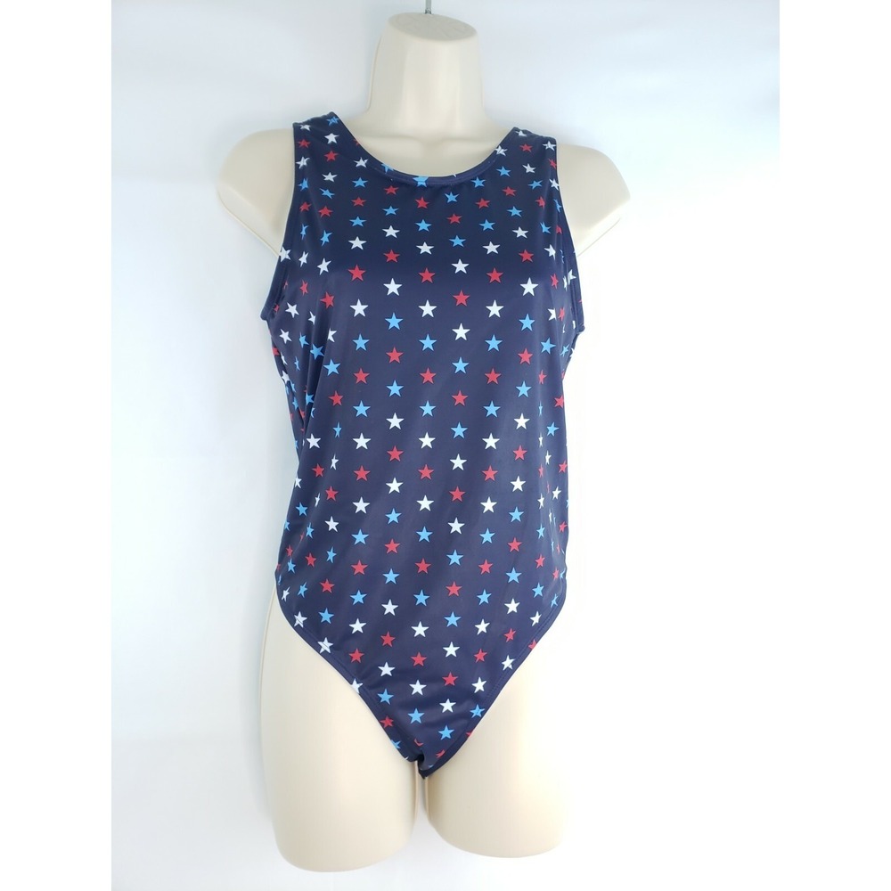 City Streets One Piece Swimwear Americana Stars Blue‎ Swimsuit swimwear XL 18.5 - Picture 2 of 13
